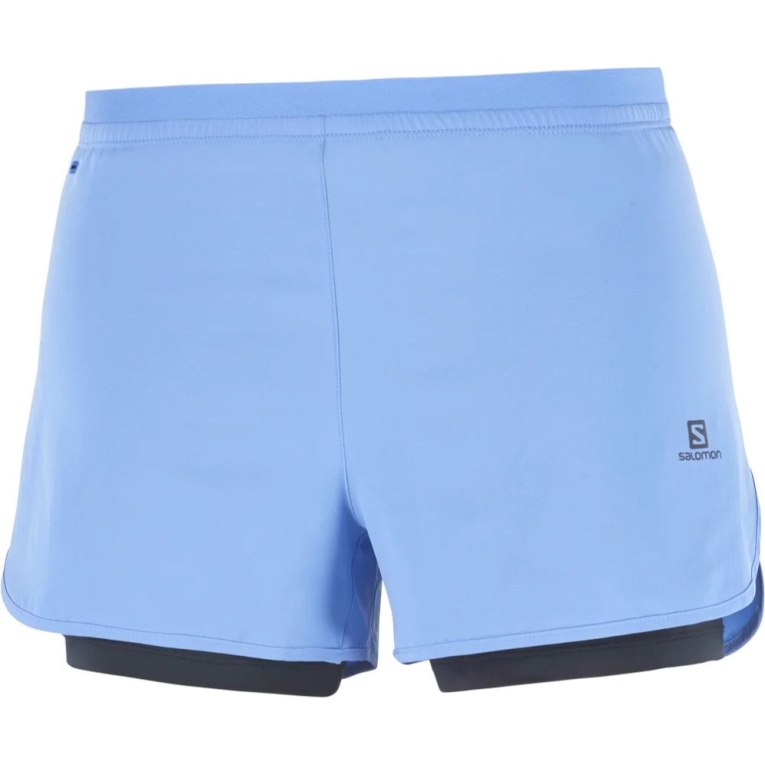 Salomon Cross 2in1 Women's Running Shorts Light Blue | CA 93P87
